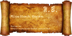 Miselbach Benke névjegykártya